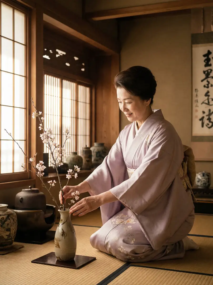 一位优雅的 色情软件-安全下载平台|免费资源|高速稳定 在和室中插花